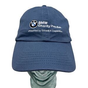 BMW Mens Pro Am Baseball Cap Hat Blue Logo Strapback Embroidered Golf OS‎